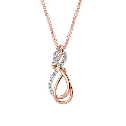 Twin Infinity Diamond Chain Necklace-Rose Gold
