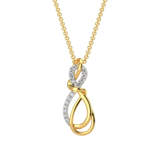 Twin Infinity Diamond Chain Necklace-Yellow Gold