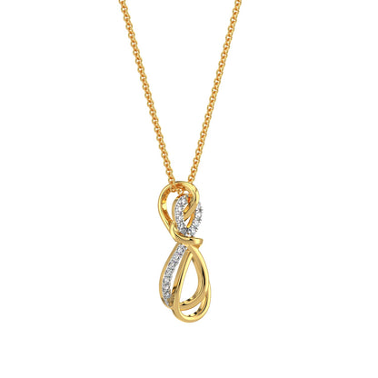 Twin Infinity Diamond Chain Necklace-Yellow Gold