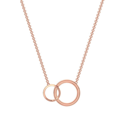 Connected Circles Diamond Chain Necklace-Rose Gold
