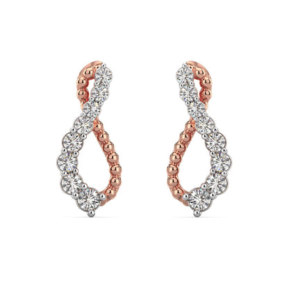 Infinity Diamond Earrings-Rose Gold