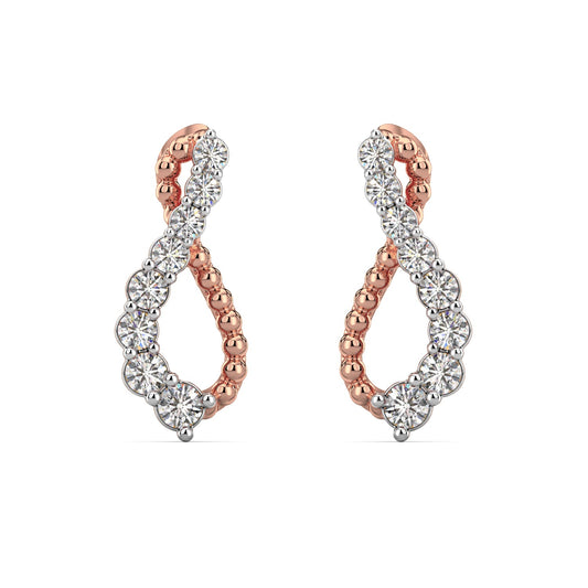 Infinity Diamond Earrings-Rose Gold