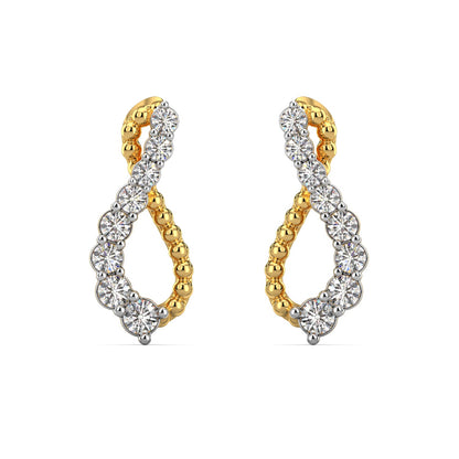 Infinity Diamond Earrings-Yellow Gold
