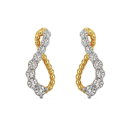 Infinity Diamond Earrings-Yellow Gold