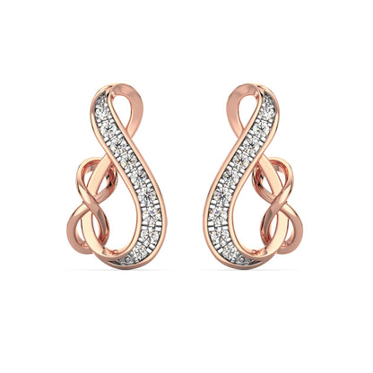 Dual Infinity Diamond Earrings-Rose Gold