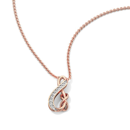 Dual Infinity Diamond Chain Necklace-Rose Gold
