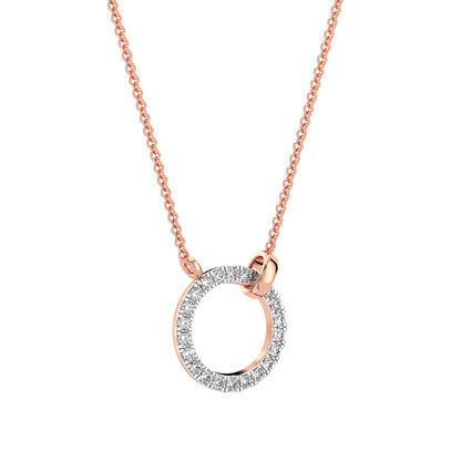 Luna Diamond Chain Necklace-Rose Gold