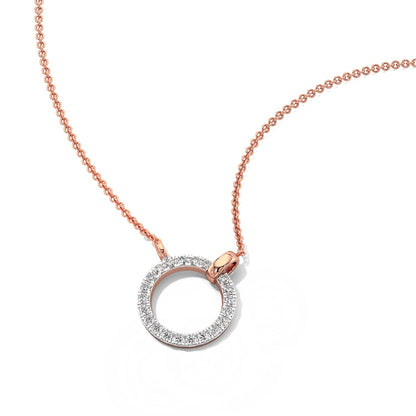 Luna Diamond Chain Necklace-Rose Gold