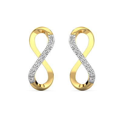 Sparkle Infinity Diamond Earrings-Yellow Gold