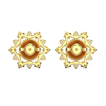 Snowflake Diamond Earrings-Yellow Gold