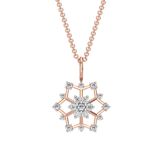 Snowflake Diamond Pendant-Rose Gold