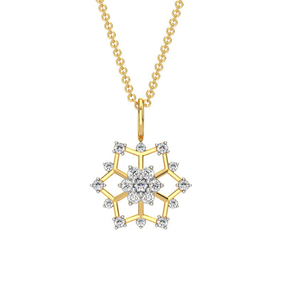 Snowflake Diamond Pendant-Yellow Gold