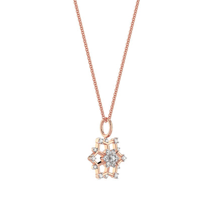 Snowflake Diamond Pendant-Rose Gold