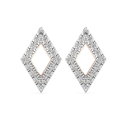 Geometric Diamond Earrings-Rose Gold