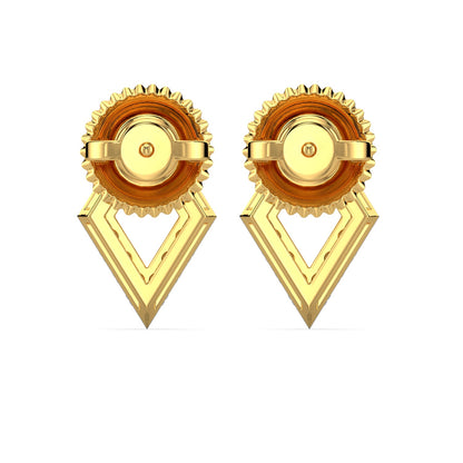 Geometric Diamond Earrings-Yellow Gold
