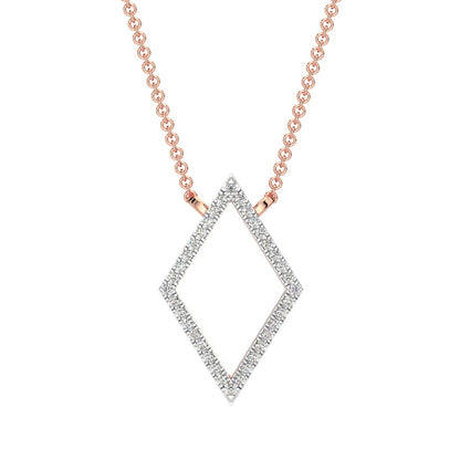 Geometric Diamond Chain Necklace-Rose Gold