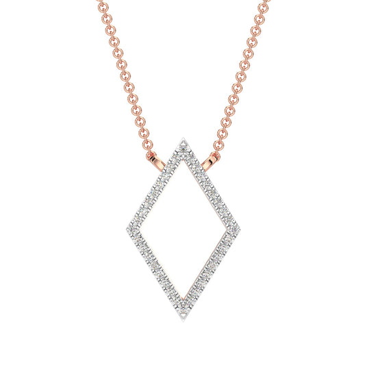 Geometric Diamond Chain Necklace-Rose Gold