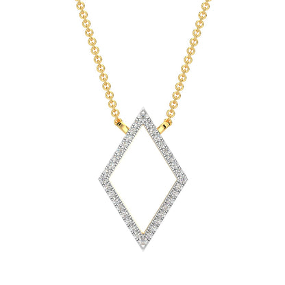 Geometric Diamond Chain Necklace-Yellow Gold
