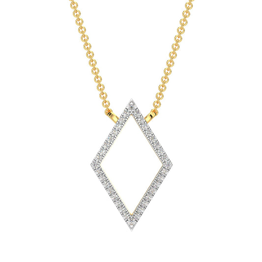 Geometric Diamond Chain Necklace-Yellow Gold