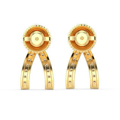 Wishbone Diamond Earrings-Yellow Gold
