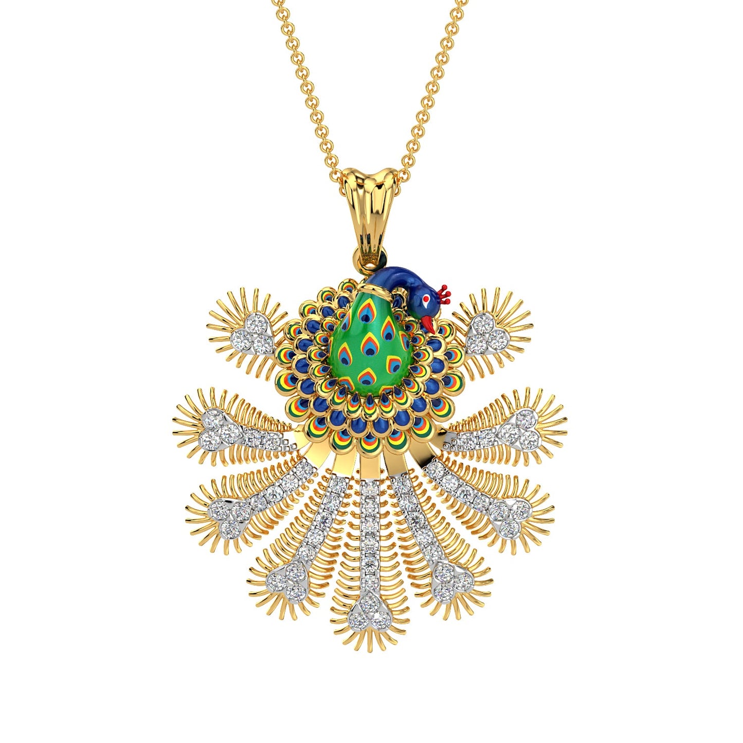 Radiant Crest Pendant-Yellow Gold