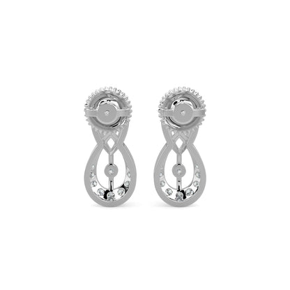 Delicate Droplets Earrings-White Gold