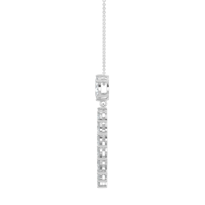 Marquise Halo Chain Necklace-White Gold